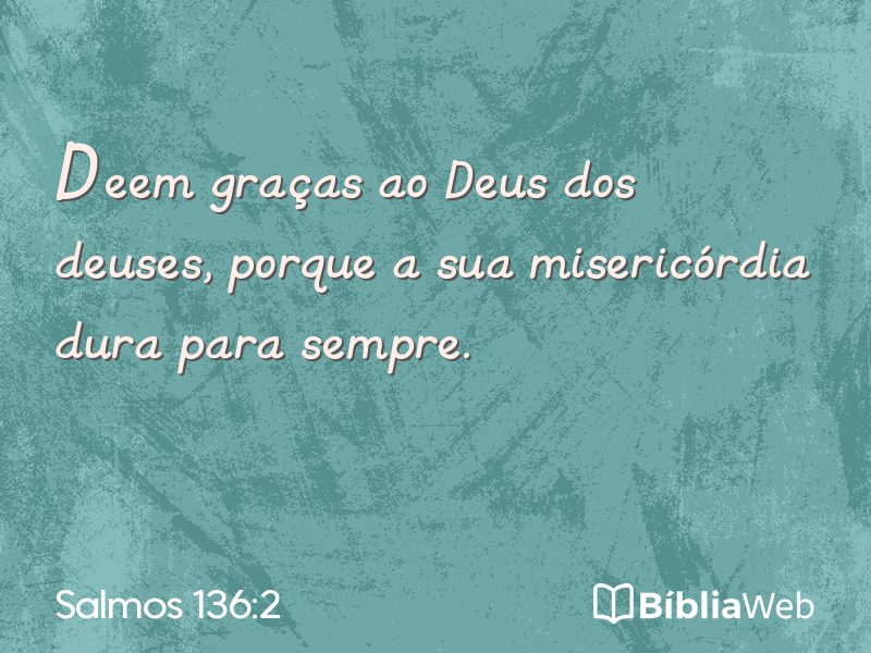 Salmos 136:2 em imagem para compartilhar