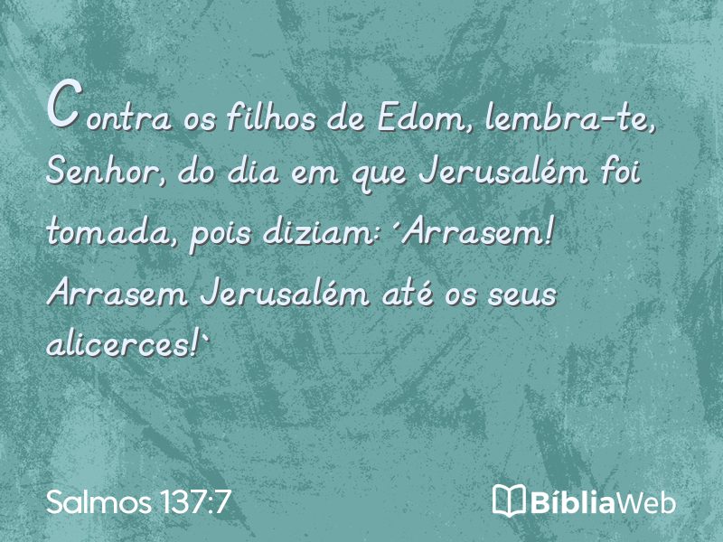 Salmos 137:7 em imagem para compartilhar