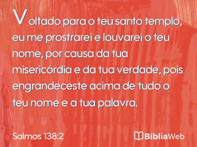 Salmos 138:2 em imagem para compartilhar