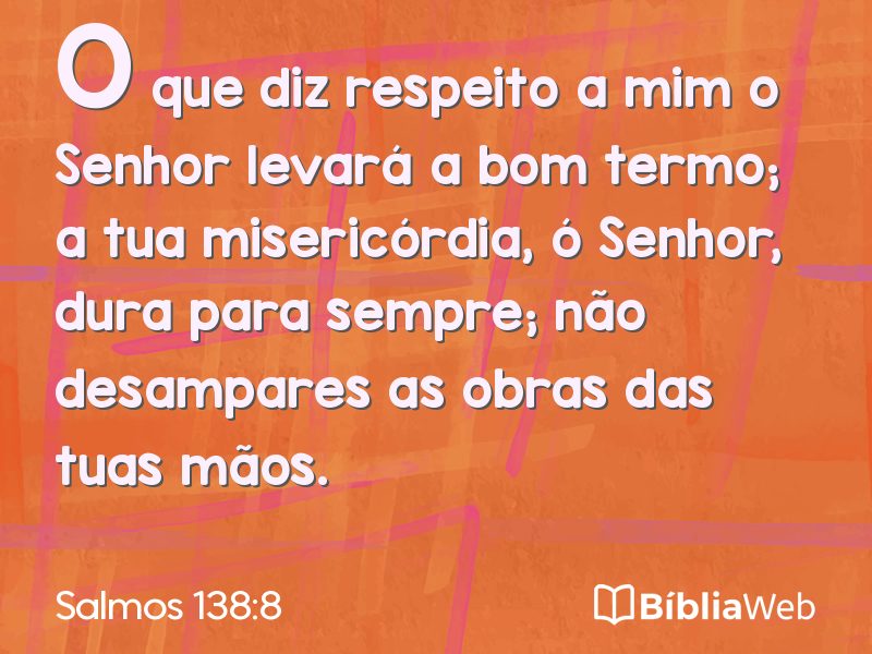 Salmos 138:8 em imagem para compartilhar