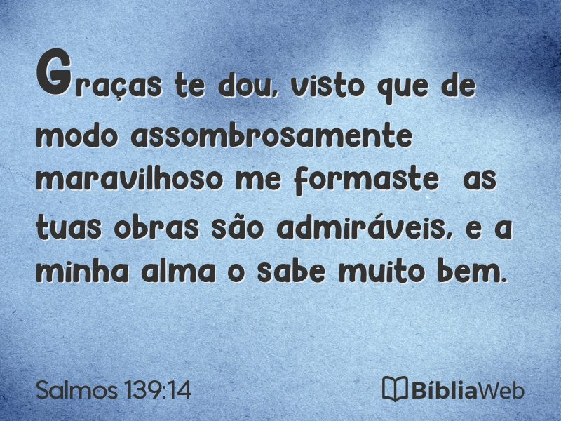 Salmos 139:14 em imagem para compartilhar