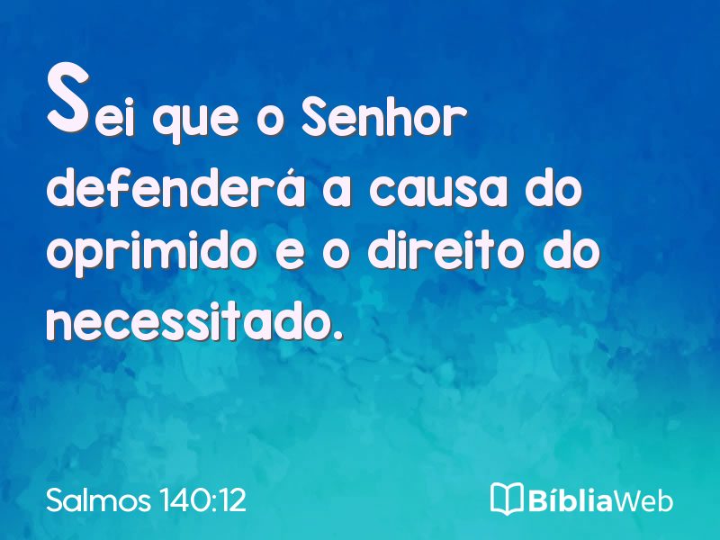 Salmos 140:12 em imagem para compartilhar