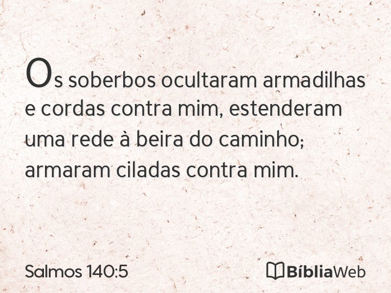 Salmos 140:5 em imagem para compartilhar