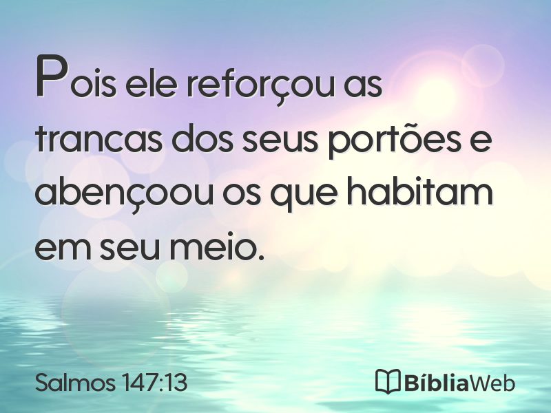 Salmos 147:13 em imagem para compartilhar