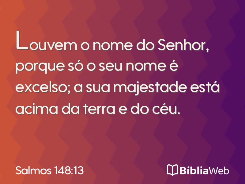 Salmos 148:13 em imagem para compartilhar