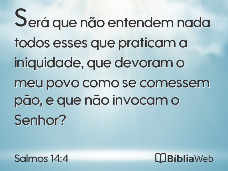 Salmos 14:4 em imagem para compartilhar