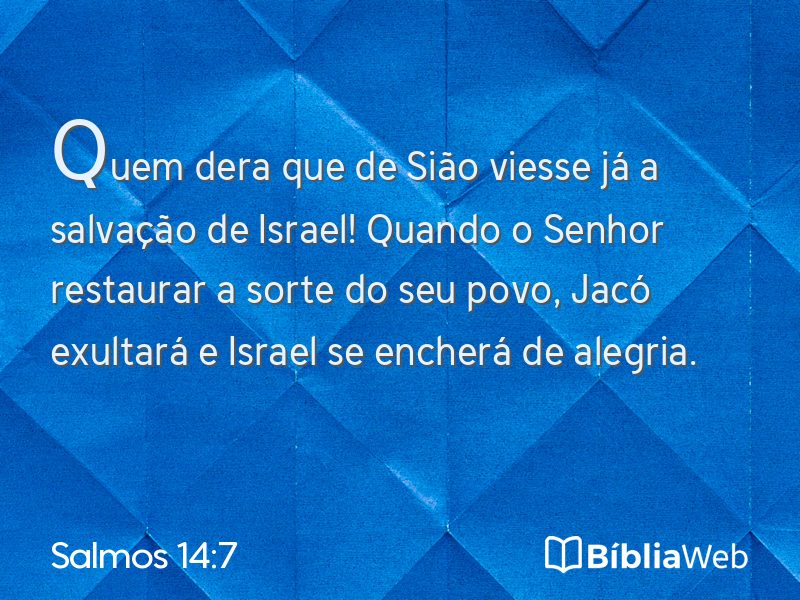 Salmos 14:7 em imagem para compartilhar