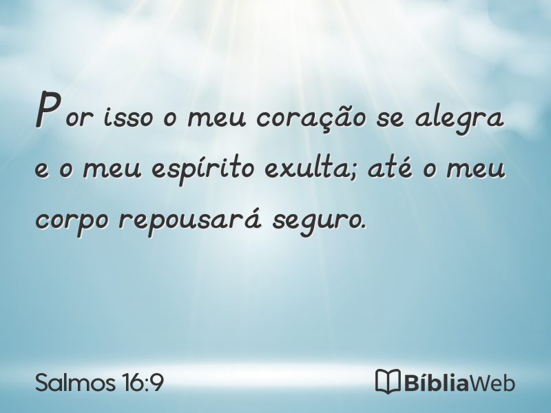 Salmos 16:9 em imagem para compartilhar