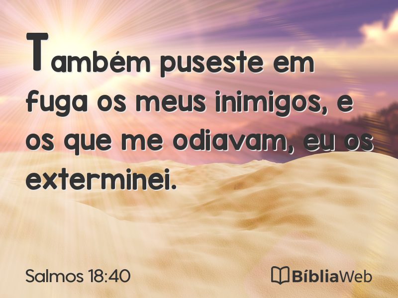 Salmos 18:40 em imagem para compartilhar