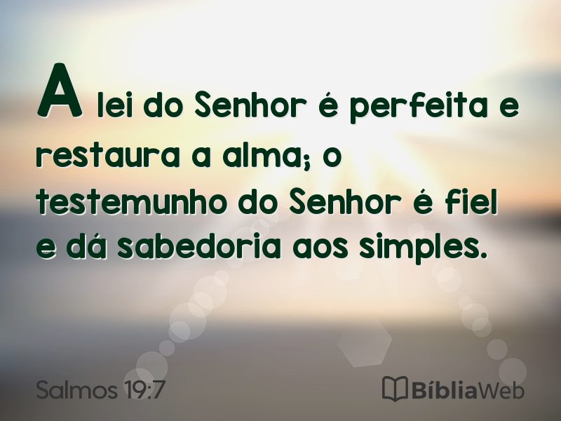 Salmos 19:7 em imagem para compartilhar