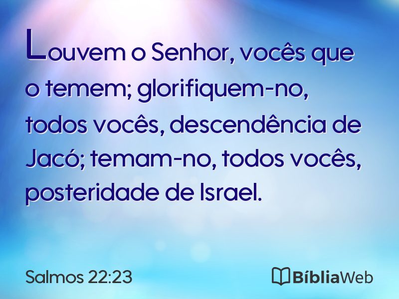 Salmos 22:23 em imagem para compartilhar