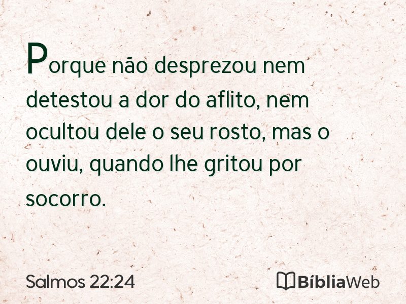 Salmos 22:24 em imagem para compartilhar