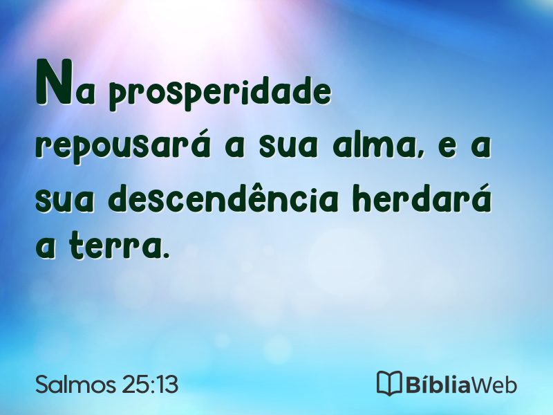 Salmos 25:13 em imagem para compartilhar