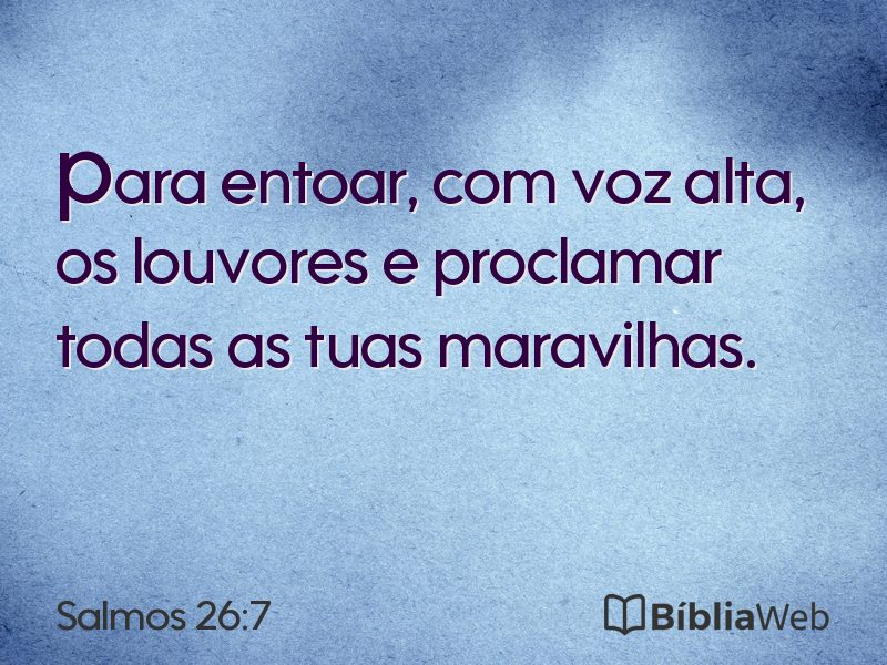 Salmos 26:7 em imagem para compartilhar