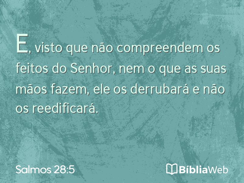 Salmos 28:5 em imagem para compartilhar