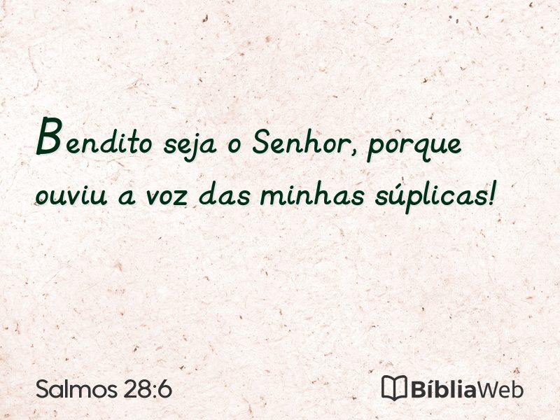 Salmos 28:6 em imagem para compartilhar