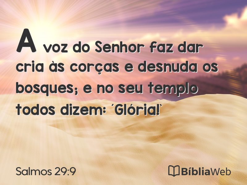 Salmos 29:9 em imagem para compartilhar