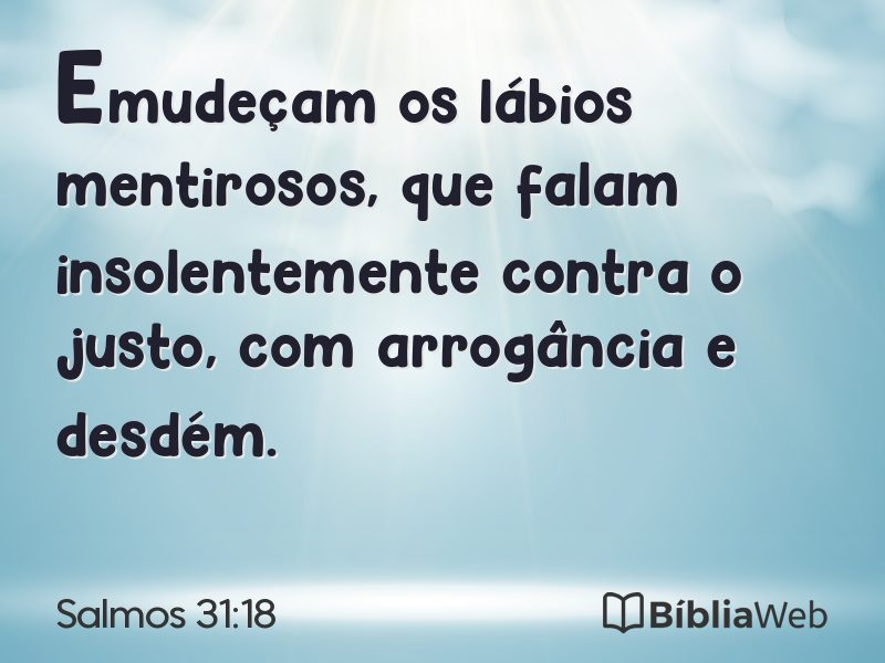 Salmos 31:18 em imagem para compartilhar