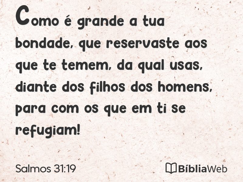 Salmos 31:19 em imagem para compartilhar