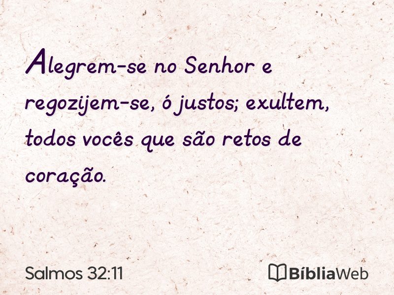 Salmos 32:11 em imagem para compartilhar