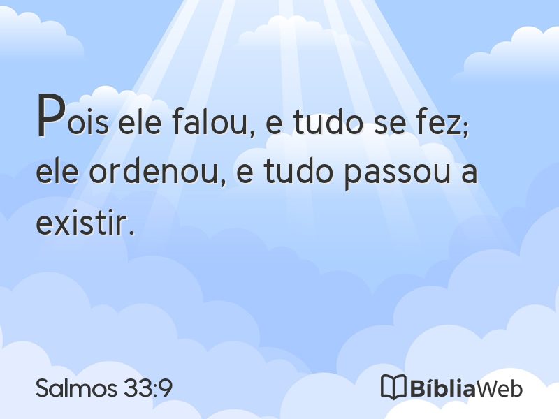 Salmos 33:9 em imagem para compartilhar