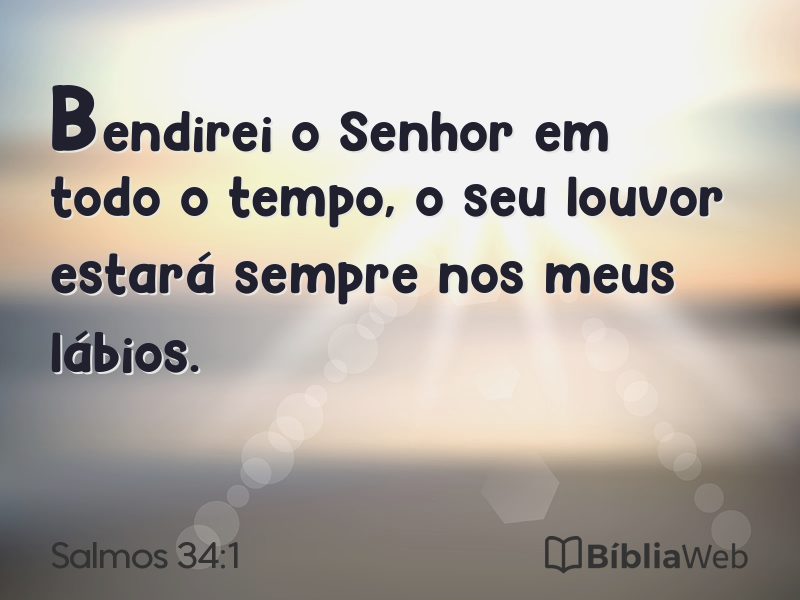 Salmos 34:1 em imagem para compartilhar