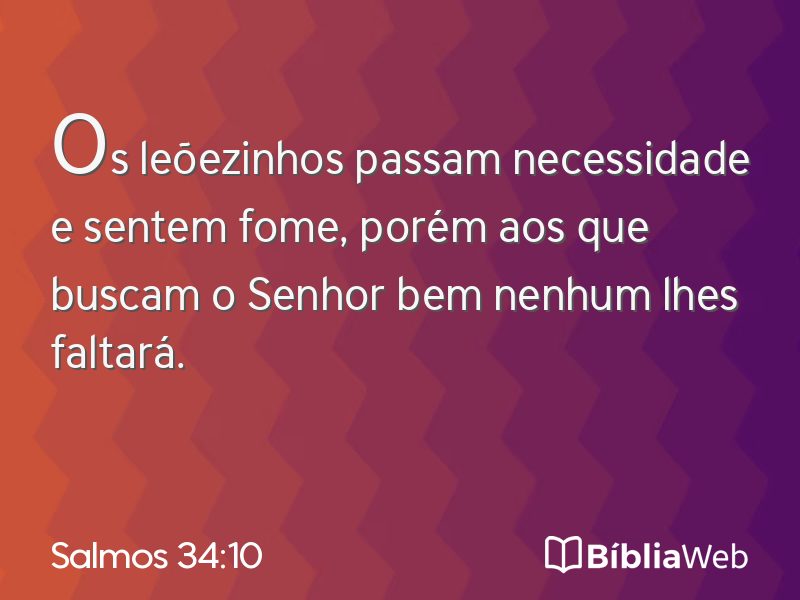 Salmos 34:10 em imagem para compartilhar