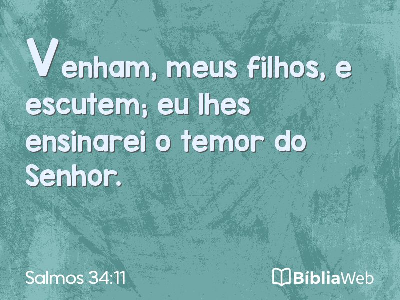 Salmos 34:11 em imagem para compartilhar