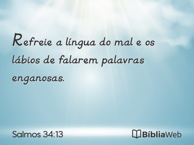 Salmos 34:13 em imagem para compartilhar