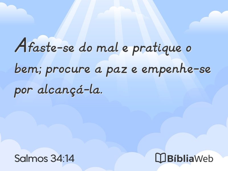 Salmos 34:14 em imagem para compartilhar