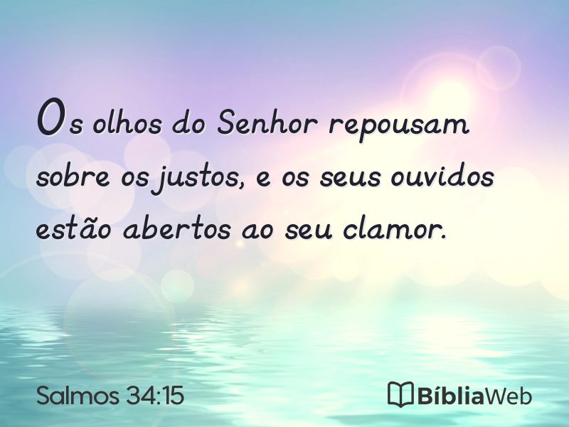 Salmos 34:15 em imagem para compartilhar