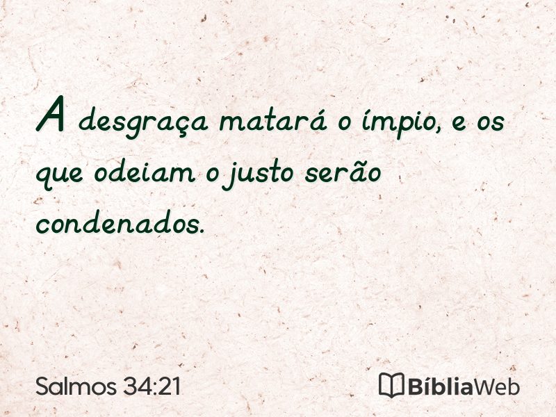 Salmos 34:21 em imagem para compartilhar
