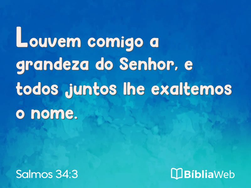 Salmos 34:3 em imagem para compartilhar