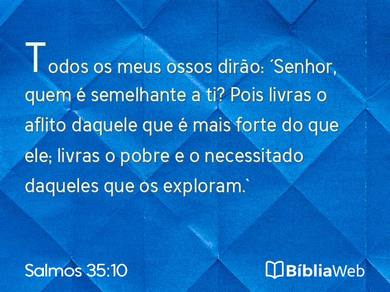 Salmos 35:10 em imagem para compartilhar