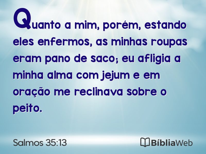 Salmos 35:13 em imagem para compartilhar