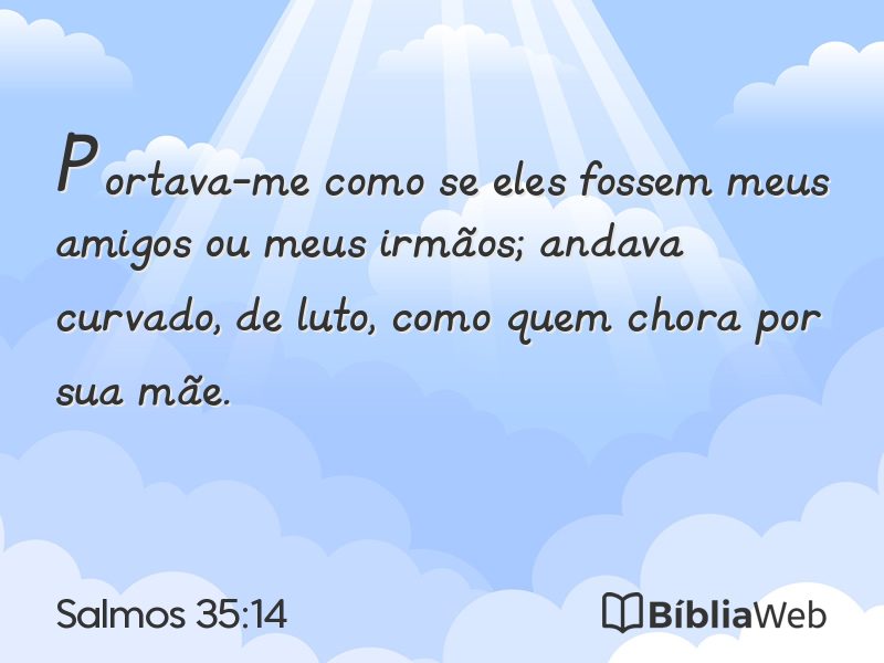 Salmos 35:14 em imagem para compartilhar