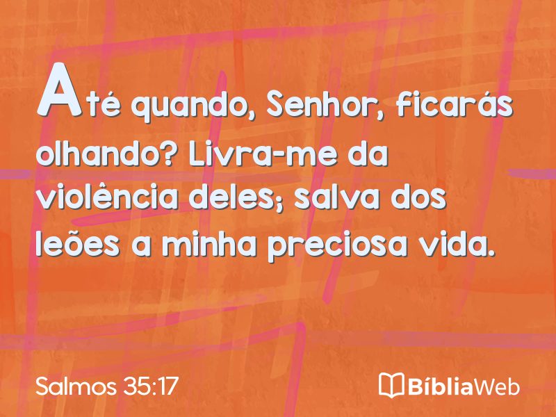 Salmos 35:17 em imagem para compartilhar