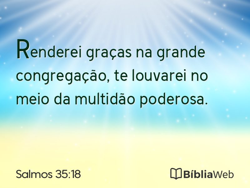 Salmos 35:18 em imagem para compartilhar