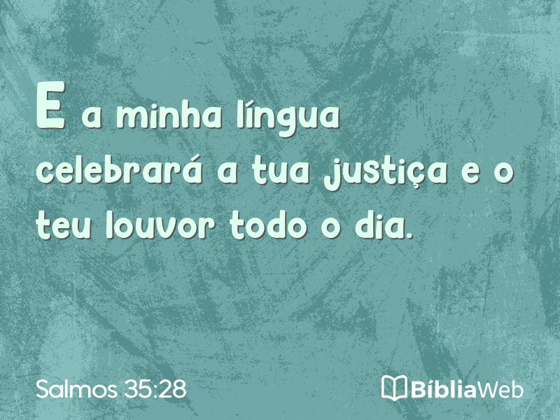 Salmos 35:28 em imagem para compartilhar
