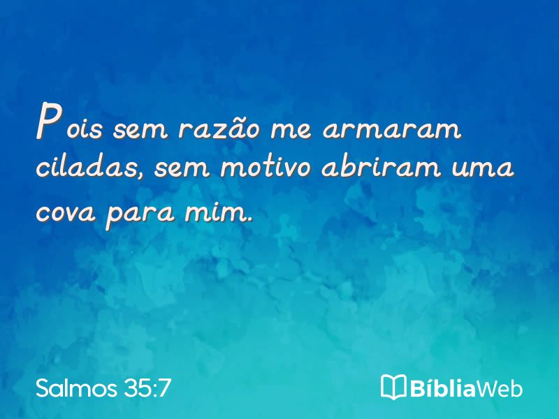 Salmos 35:7 em imagem para compartilhar
