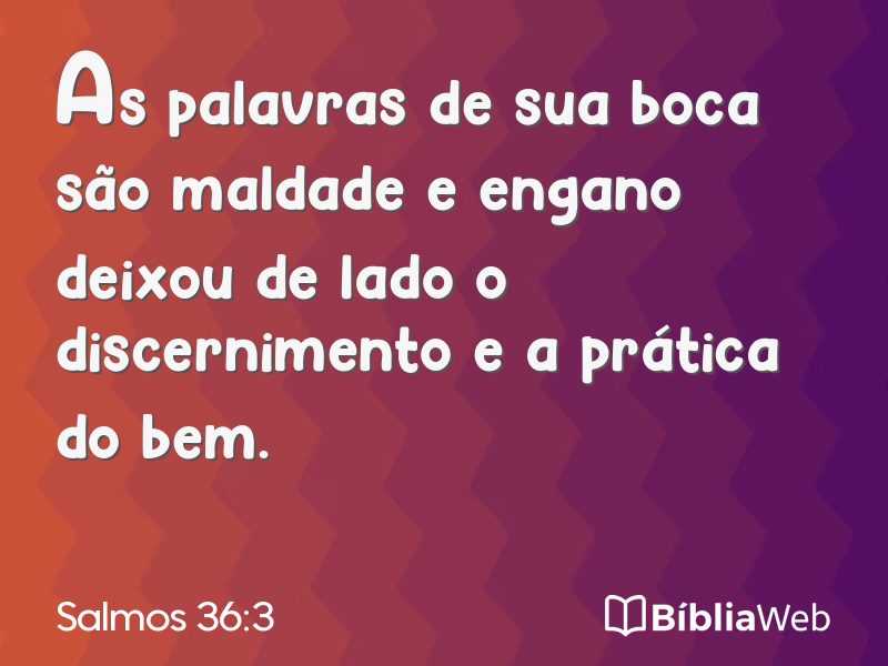 Salmos 36:3 em imagem para compartilhar