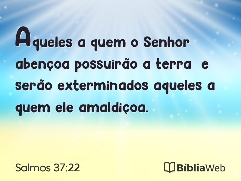 Salmos 37:22 em imagem para compartilhar