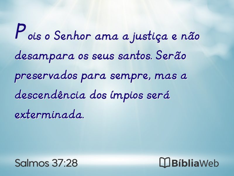 Salmos 37:28 em imagem para compartilhar