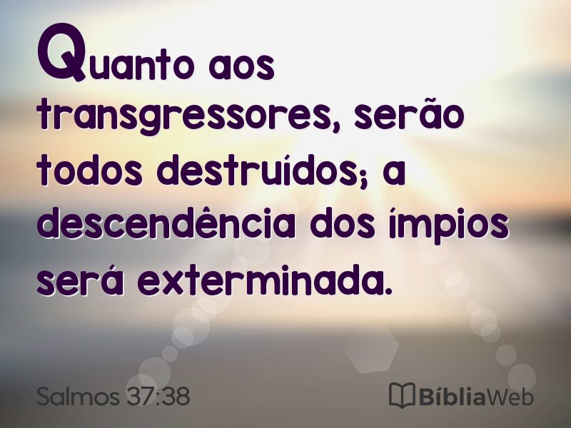Salmos 37:38 em imagem para compartilhar