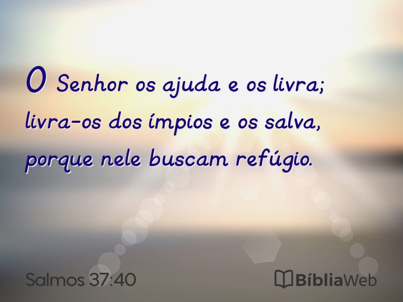 Salmos 37:40 em imagem para compartilhar