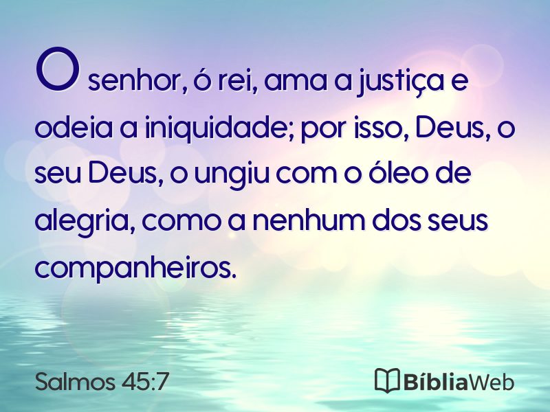 Salmos 45:7 em imagem para compartilhar