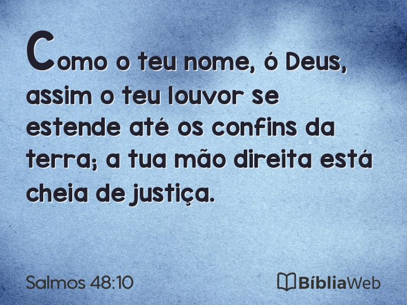 Salmos 48:10 em imagem para compartilhar