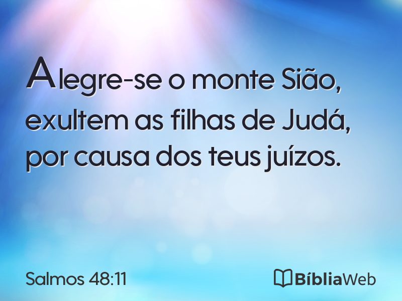 Salmos 48:11 em imagem para compartilhar