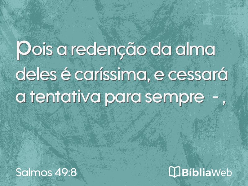 Salmos 49:8 em imagem para compartilhar