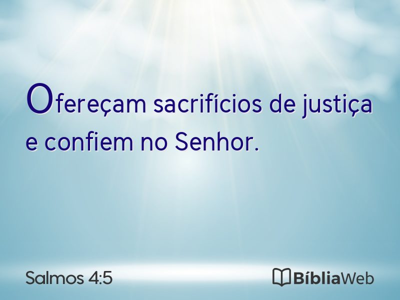 Salmos 4:5 em imagem para compartilhar